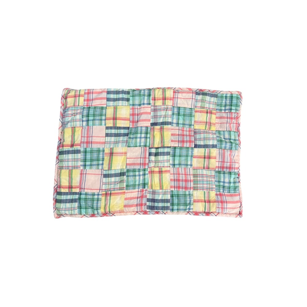 Lauren Ralph Lauren Madras Plaid Patchwork Quilted Standard Pillow Sham set of 2 - Picture 3 of 8